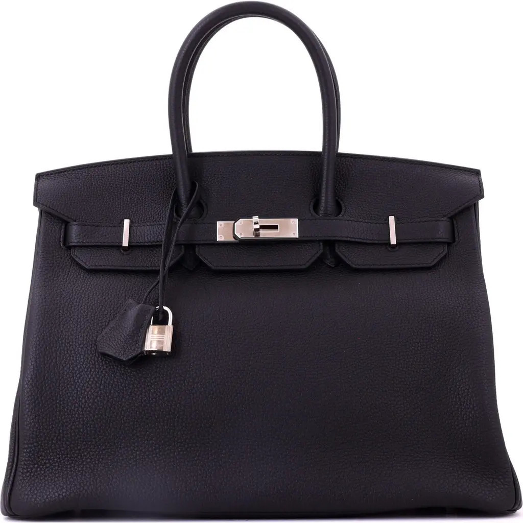 Pre-Owned Hermes Birkin Handbag Black Togo with Palladium Hardware 35 in Noir at Nordstrom, Size Medium | Nordstrom