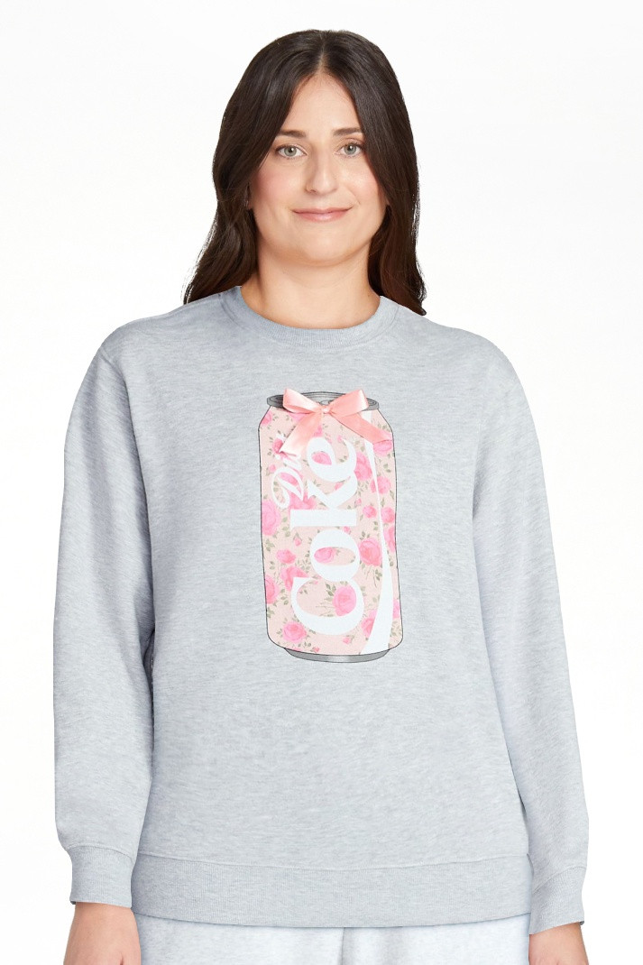 Coca-Cola Women's Diet Coke Floral Graphic Crewneck Sweatshirt, Sizes XXS-XXL | Walmart (US)