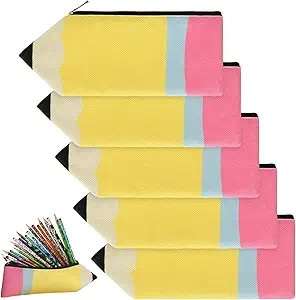 Kisston 6 Pieces Pencil Case Kawaii Pencil Shaped Pencil Pouch Portable Pencil Bag with Zipper Cu... | Amazon (US)