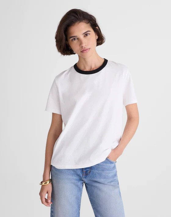 The Perfect Crewneck Tee in Allday Jersey | Madewell