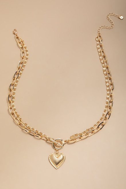 Robyn Gold Heart Pendant Necklace | Francesca's