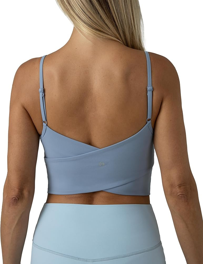 Colorfulkoala Women's Dreamlux Crop Tank Tops with Built in Bra Adjustable Spaghetti Strap Workou... | Amazon (US)