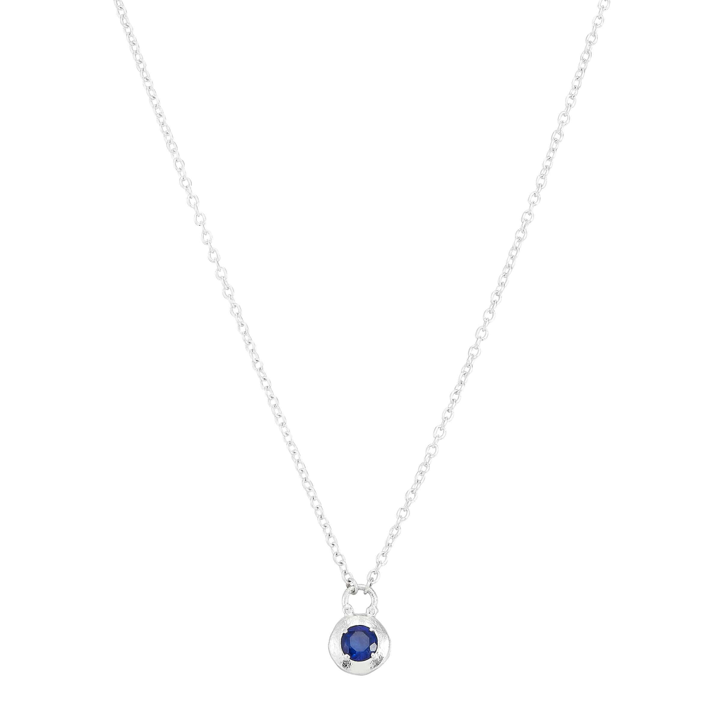 Silpada 'Ocean Love' Sapphire Pendant Necklace In Sterling Silver, 16"" + 2 | Silpada