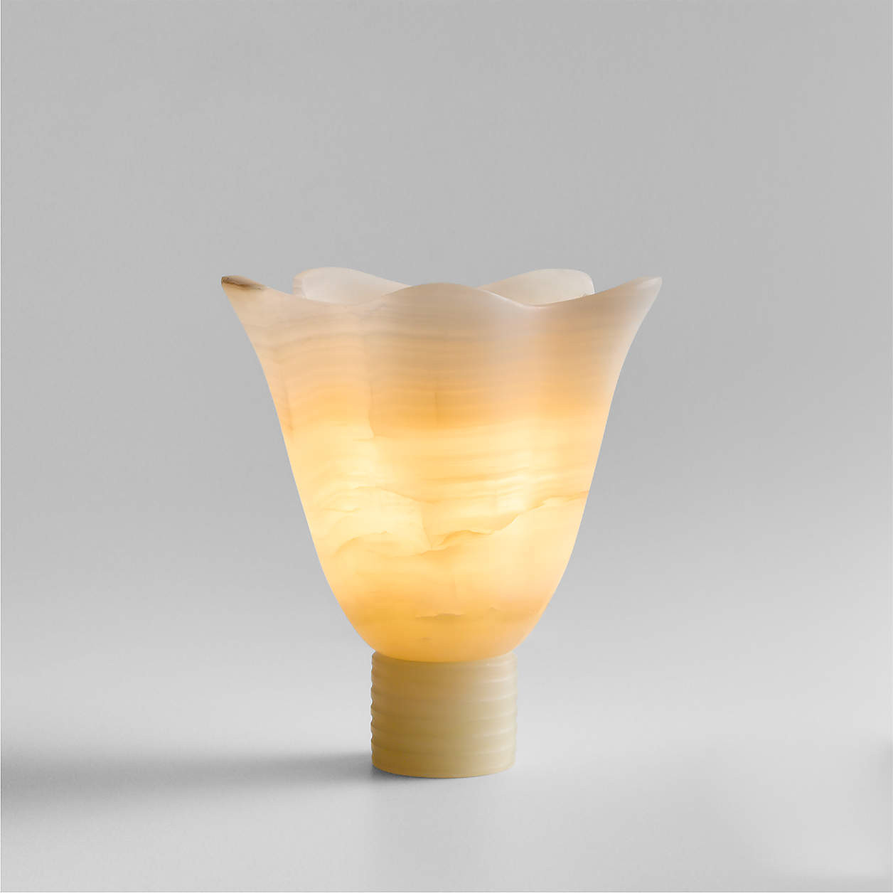 Fleurissant Warm White Onyx Table Lamp by Athena Calderone 9.9" | Crate & Barrel | Crate & Barrel