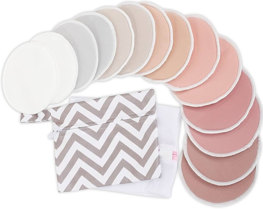 Reusable Nursing Pads for Breastfeeding, 14-Pack - 4-Layers Viscose from Bamboo Nursing Pads, Bre... | Amazon (US)