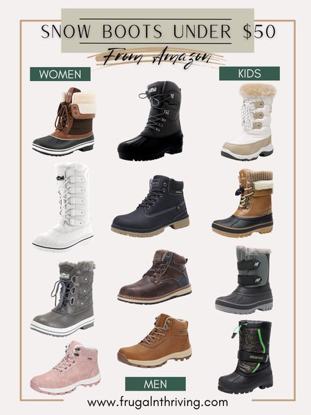 Snow boots under $50 for the whole family, and all from Amazon! 

#LTKfamily #LTKSeasonal #LTKunder50