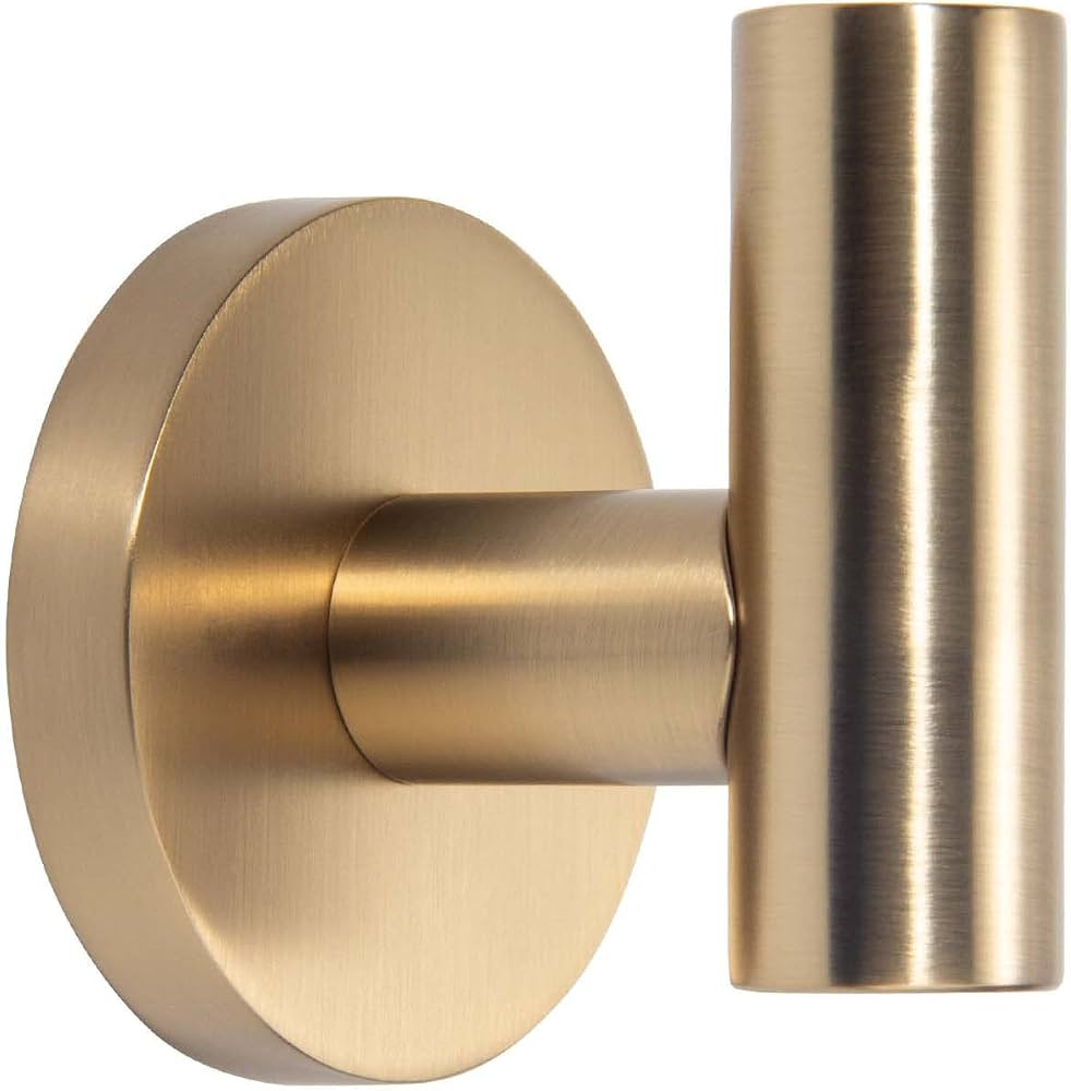 TUNNY 3 Pack Round Bathroom Towel Hooks - Champagne Gold Robe & Coat Hooks for Bathroom & Bedroom | Amazon (US)