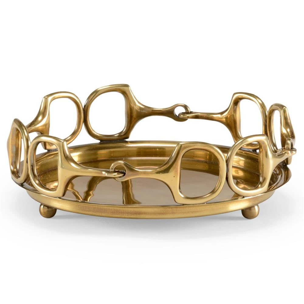 Clark Hollywood Regency Gold Cast Brass Tray - Small | Kathy Kuo Home