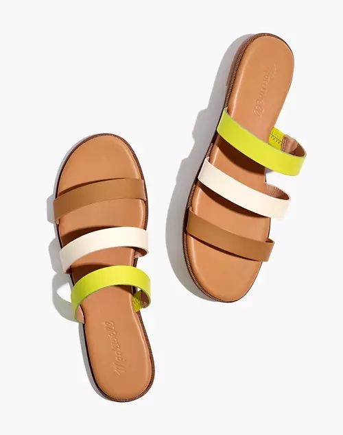 The Ilana Slide Sandal in Colorblock Leather | Madewell