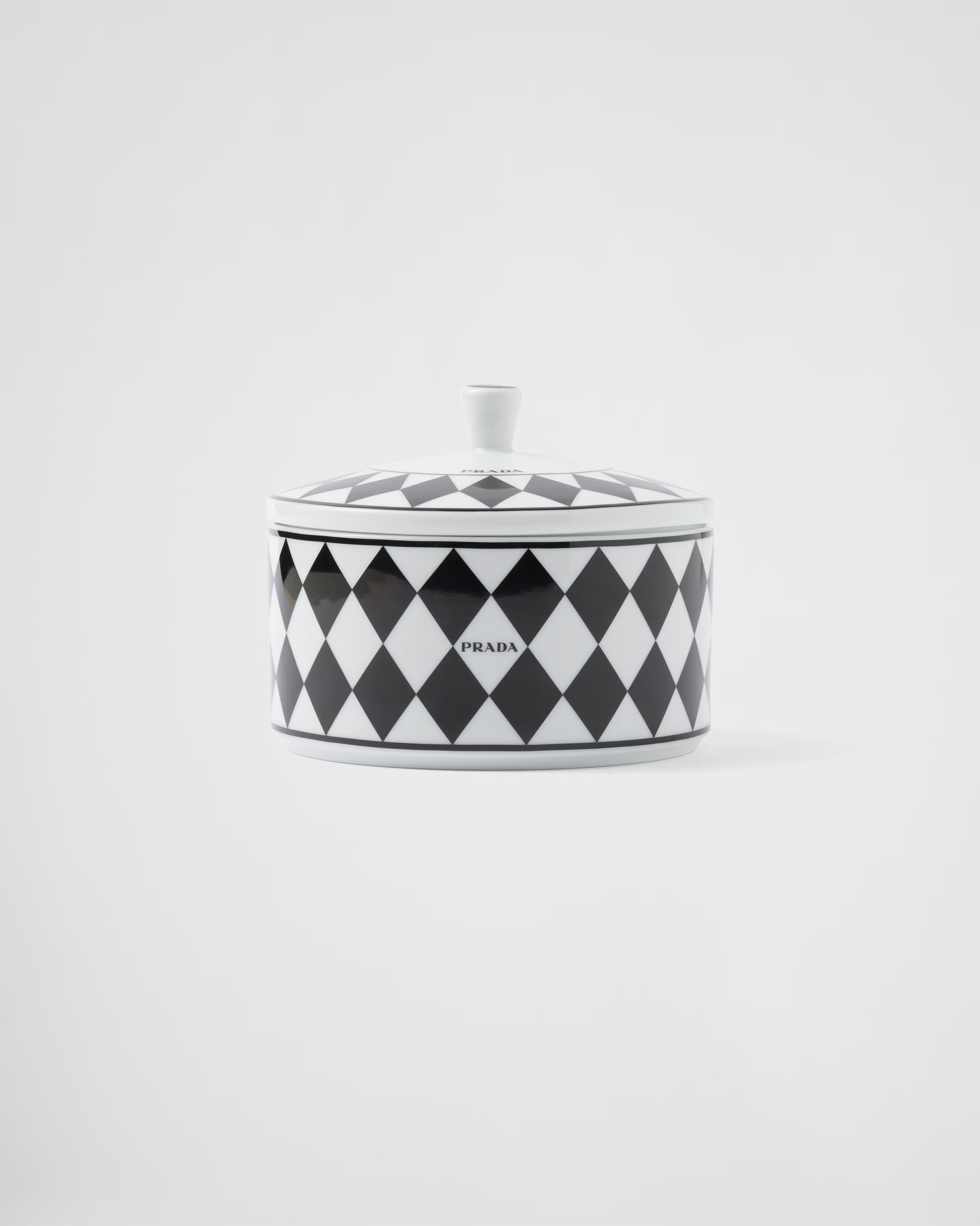 White/black Porcelain box - Checkerboard | PRADA | Prada US