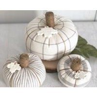 Neutral Fabric Fall Farmhouse Stuffed Pumpkins | Etsy (US)