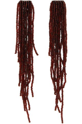 LEMAIRE - Brown Pearl Cascade Earrings | SSENSE