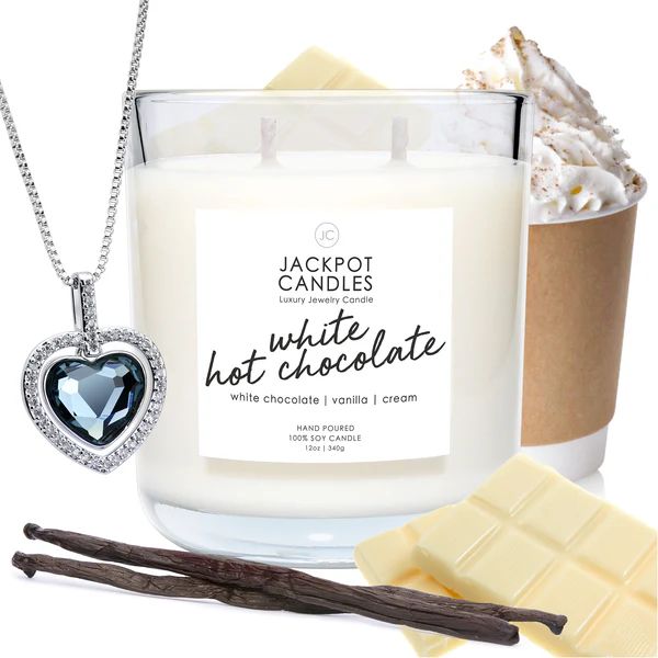 White Hot Chocolate Jewelry Necklace Candle | Jackpot Candles