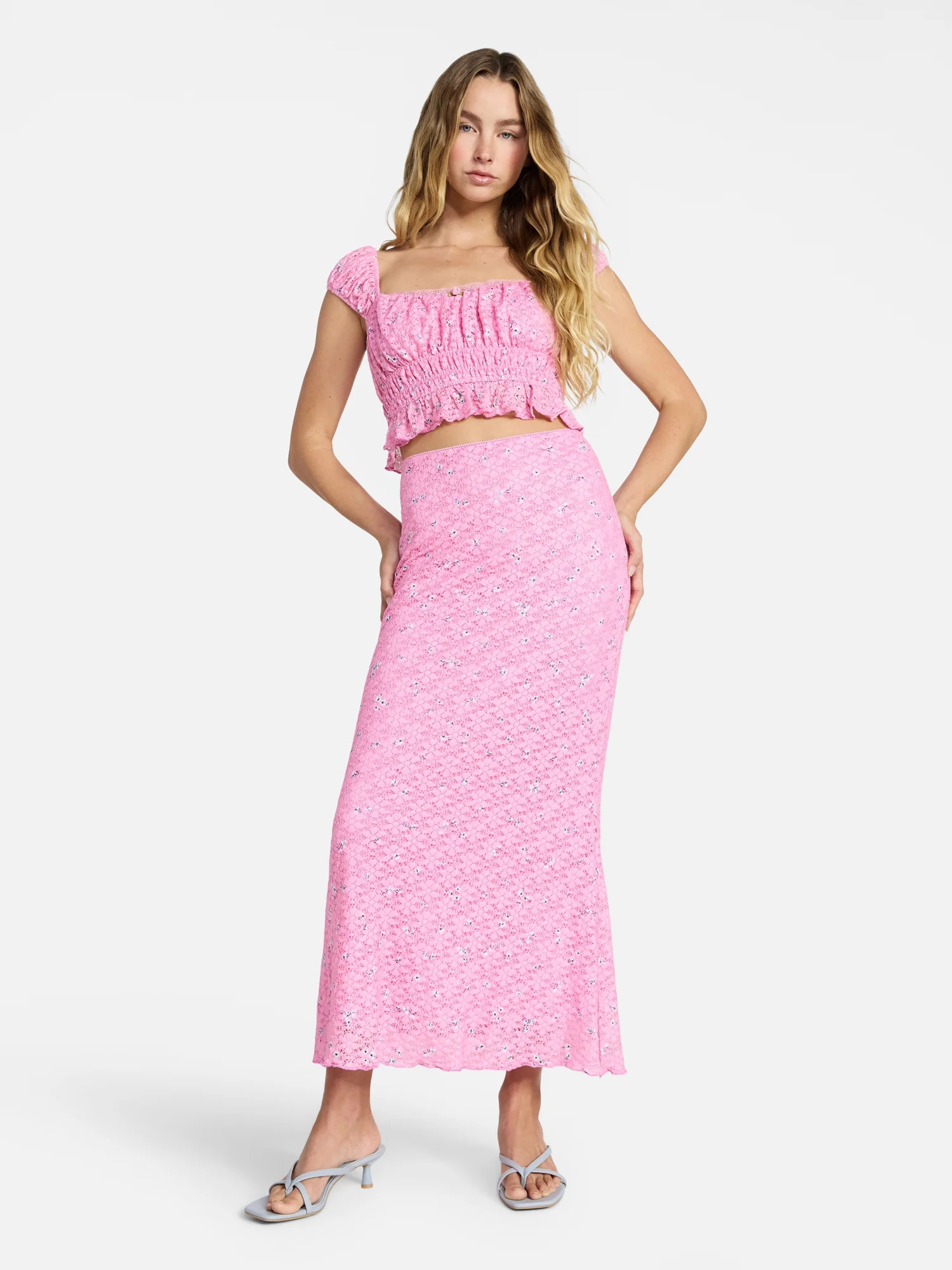 No Boundaries Printed Ruffle Tank and Skirt, 2-Piece Set, Women's | Walmart (US)