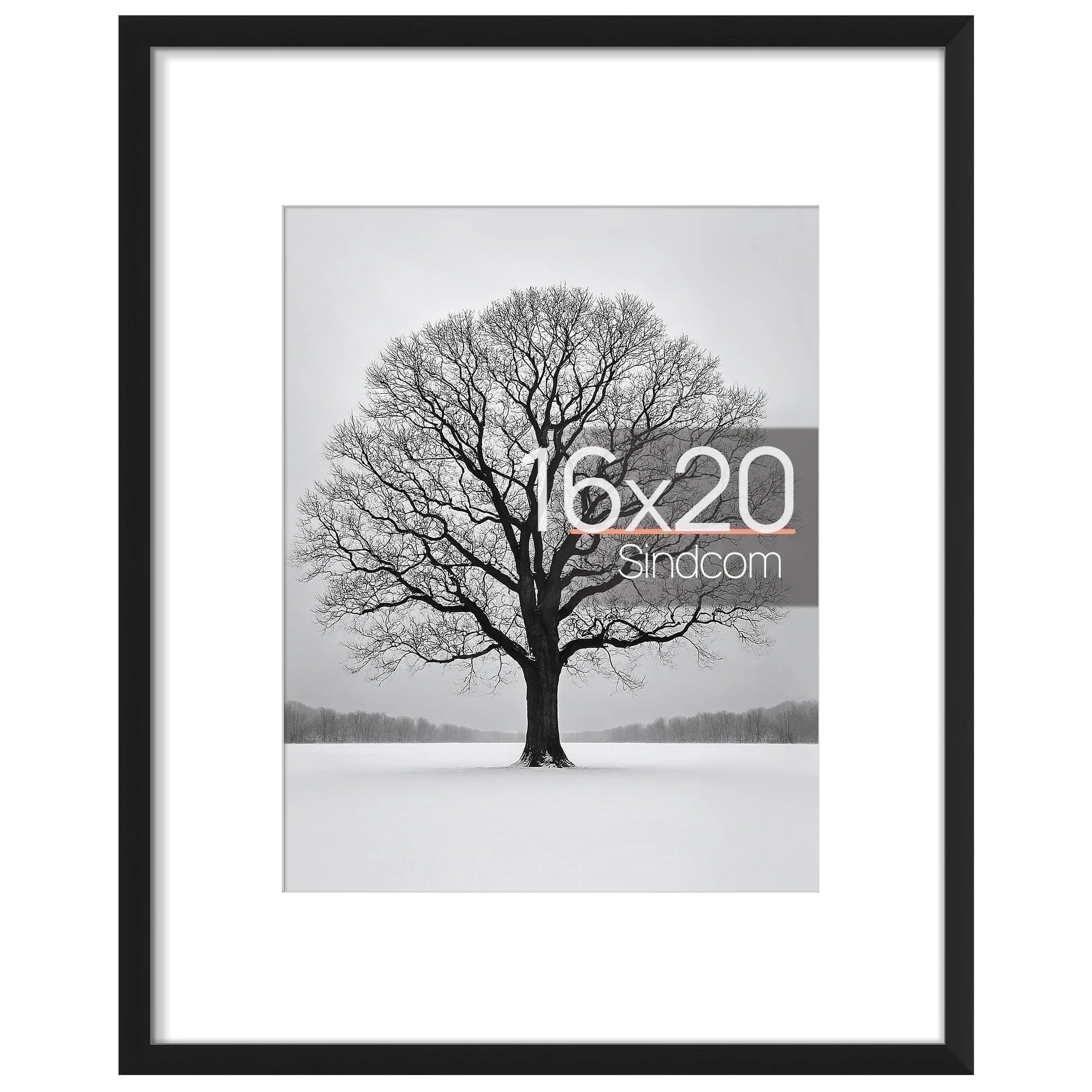 Sindcom 16x20 ABS Picture Frames, Gallery Wall Poster Frames Set of 5, Black | Walmart (US)