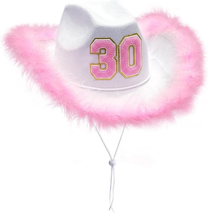 JUSTOTRY 30th Birthday Cowboy Hat, 30th Birthday Outfit Gifts for Women Cowgirl Hats Decorations | Amazon (US)
