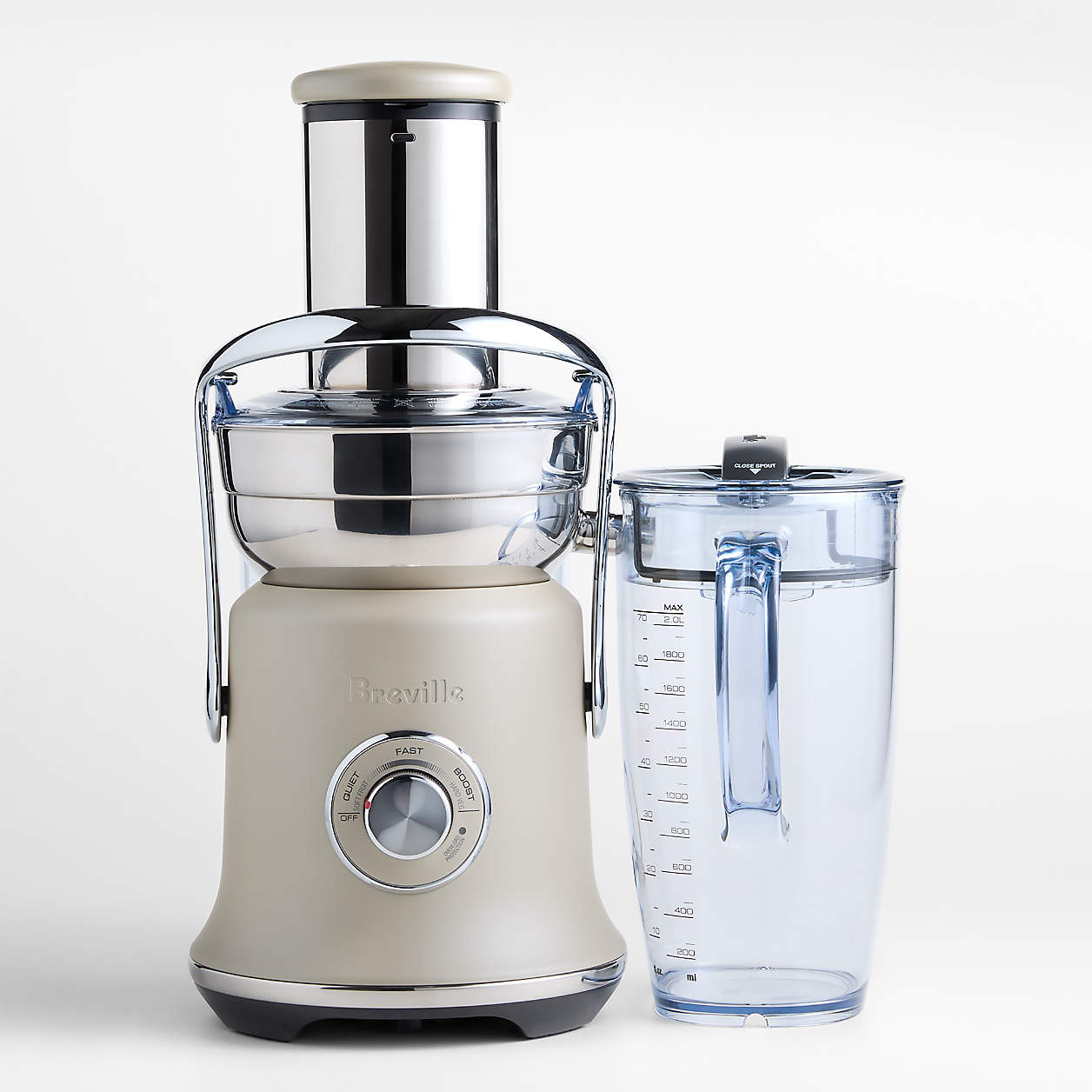 Breville Juice Fountain Cold XL Cold Press Juicer in Almond Nougat + Reviews | Crate & Barrel | Crate & Barrel