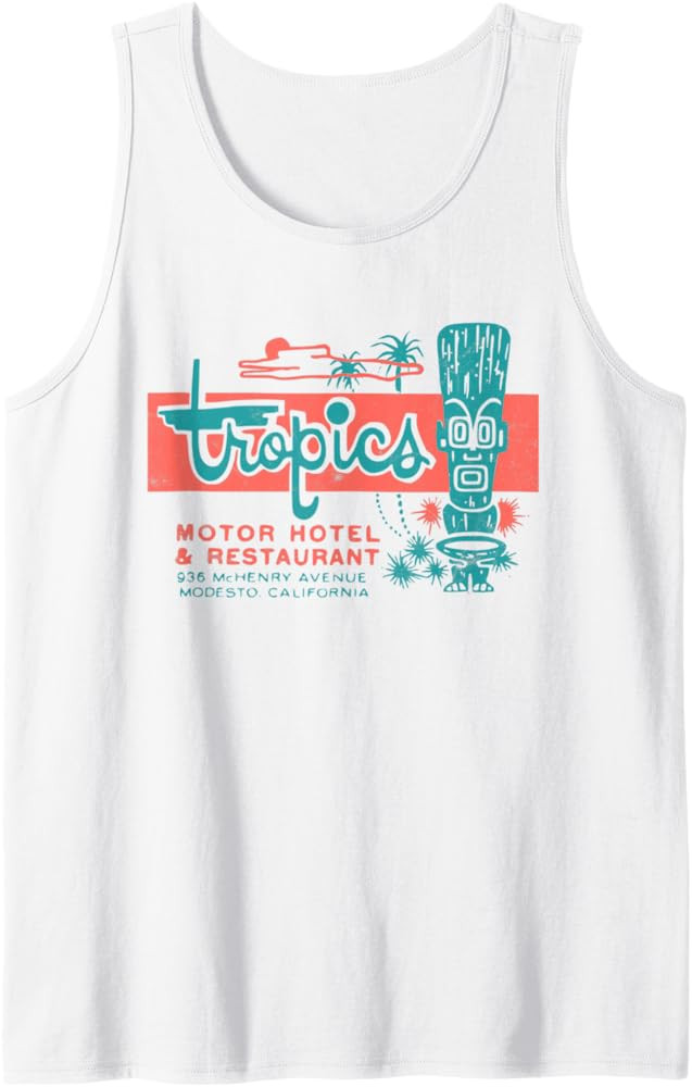 Tropics Motor Hotel / Hawaiian Style / Tiki Bar / 50s Style Tank Top | Amazon (US)