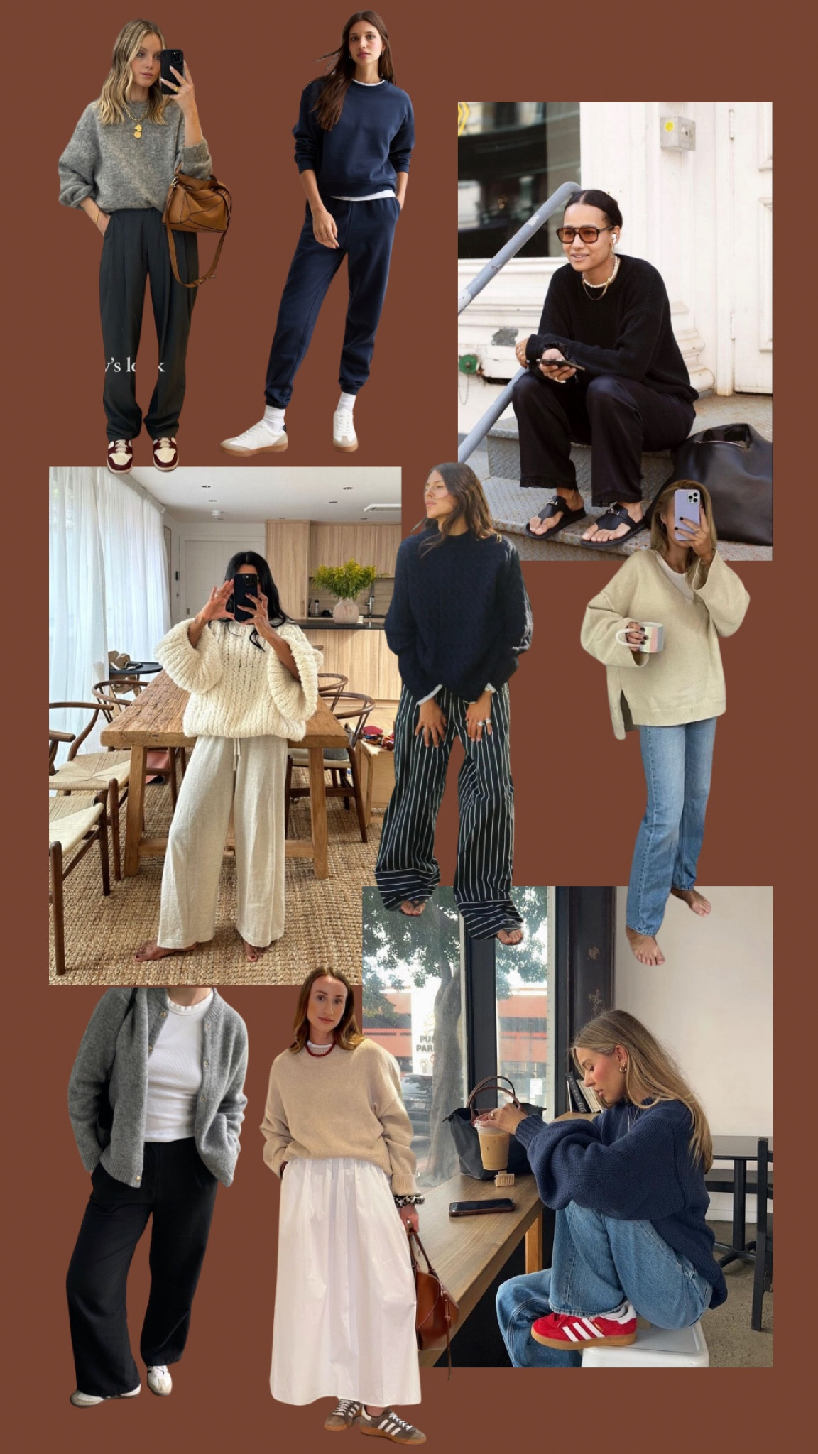 Worm from home, stay at home mom fall style moodboard

WFH
SAHM
Mom style
Mom wardrobe
Fall fashion
Style
Casual