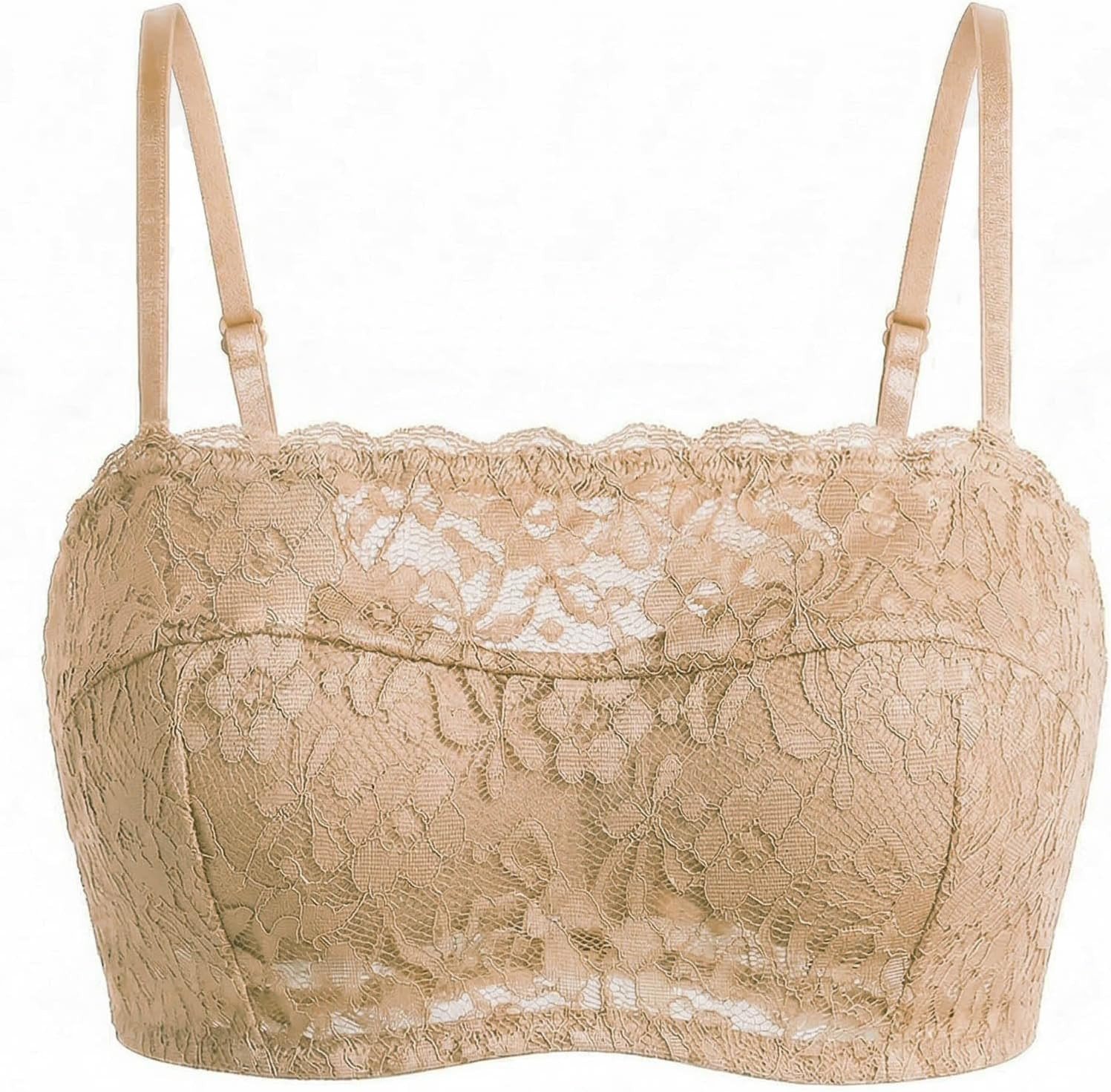 Lace Bra with Detachable Straps Women's Tube Top Bandeau | Amazon (US)