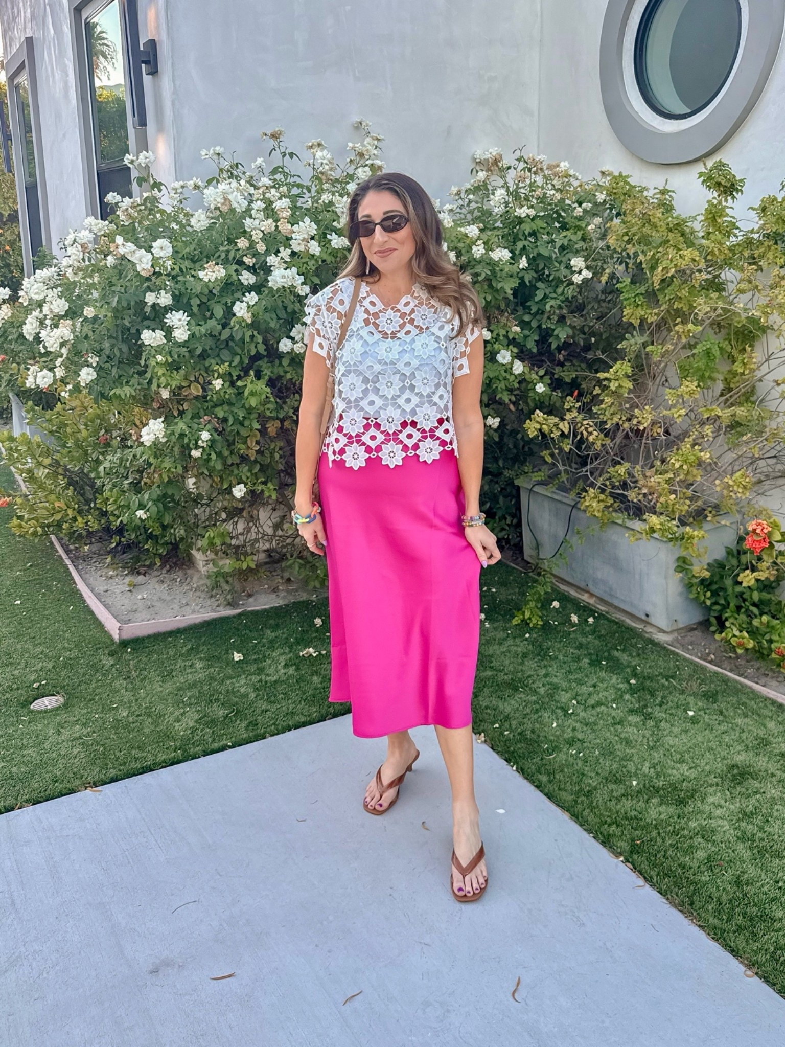 OOTD. This is what I wore on night one of our girls trip in Palm Springs. Comfy and beyond cute! Perfect for dinner, or any girls shower or event?! 
Top OS / Skirt M / Shoes tts

#LTKTravel #LTKOver40 #LTKootd