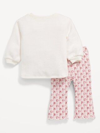 Cozy French Terry Crew-Neck and Flared Leggings Set for Baby | Old Navy (US)