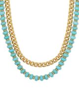 Rebecca Gold Multi Strand Necklace in Variegated Turquoise Magnesite | Kendra Scott