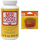 Mod Podge CS11302 Waterbase Sealer, Glue and Finish, 16 oz, Matte & Paint Brush Applicator, 24960 2. | Amazon (US)