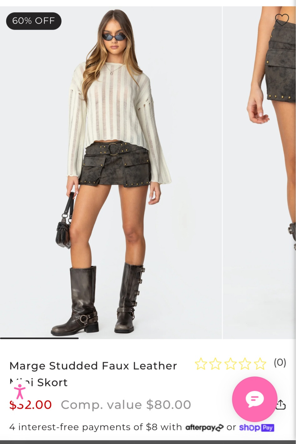 Micro studded mini skort 