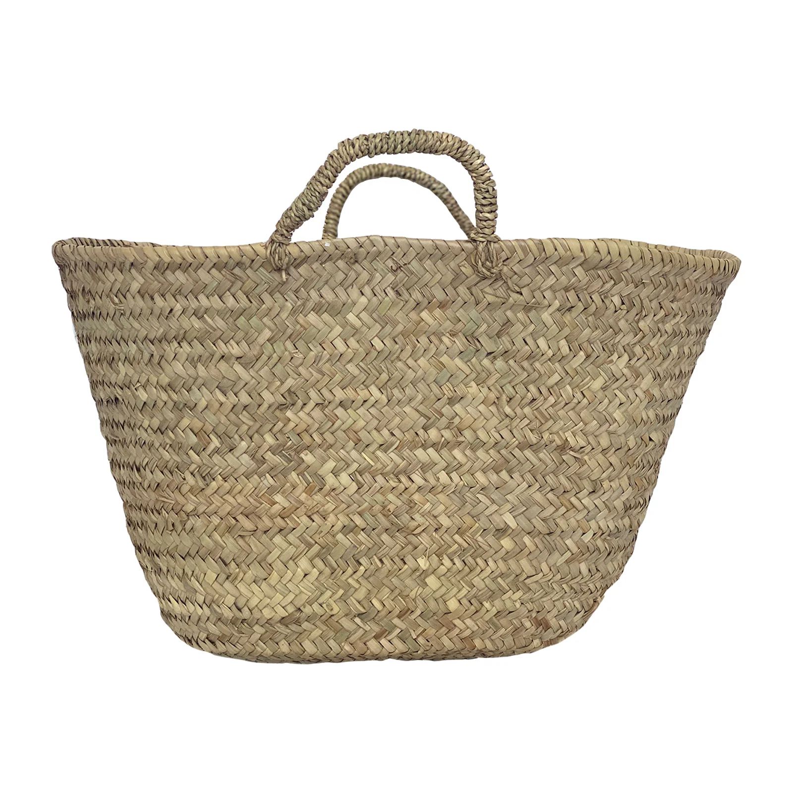 Basket Tote with Woven Handles | Brooke and Lou