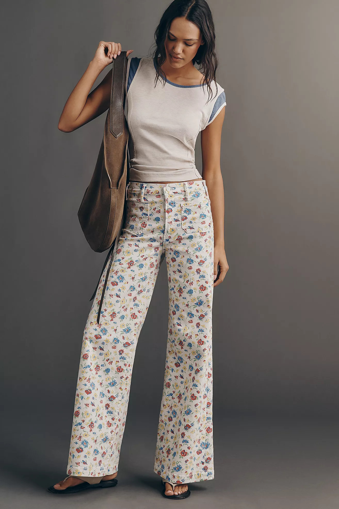 MOTHER The Hustler Roller Patch Pocket High-Rise Wide Leg Jeans | Anthropologie (US)