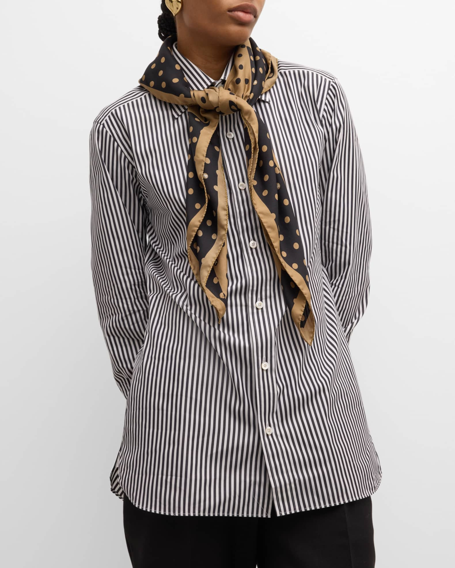 Max Mara Monogram Polka-Dot Silk Square Scarf | Neiman Marcus