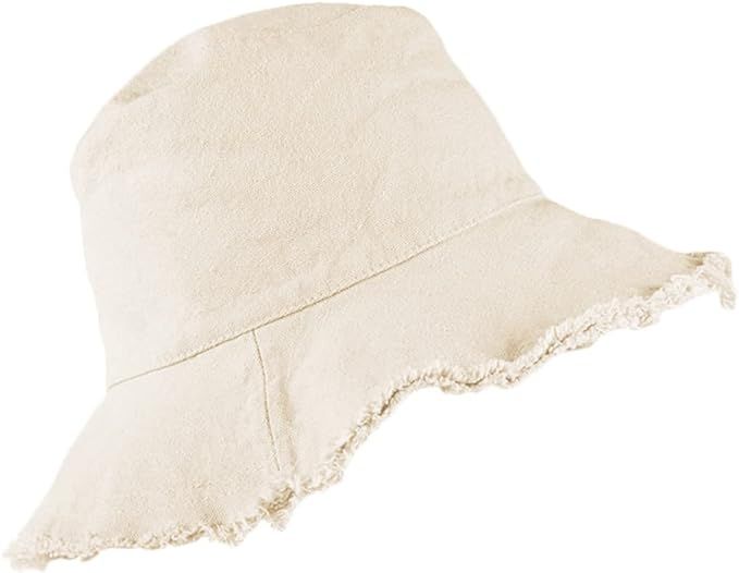 Bucket-Hat Distressed Sun-Protection Washed-Cotton - Summer Wide Brim Beach Cap | Amazon (UK)