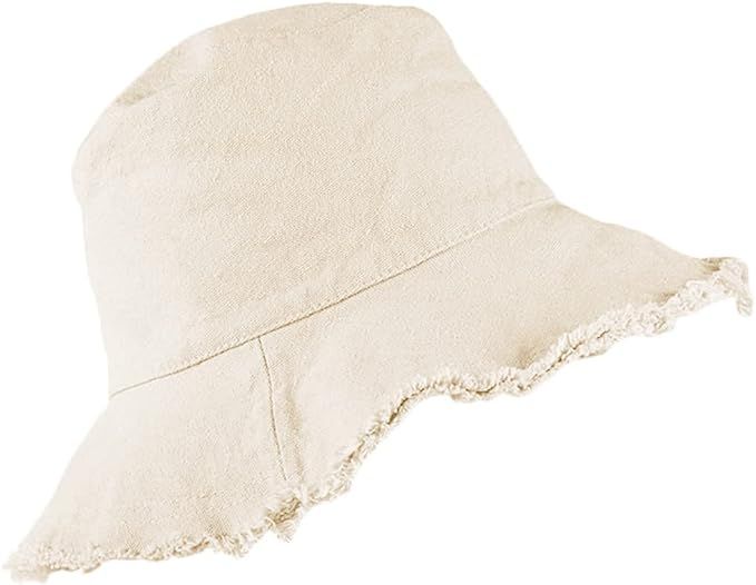 Bucket-Hat Distressed Sun-Protection Washed-Cotton Beach-Sun-Hat - Summer Wide Brim(3.2inch Brim)... | Amazon (US)