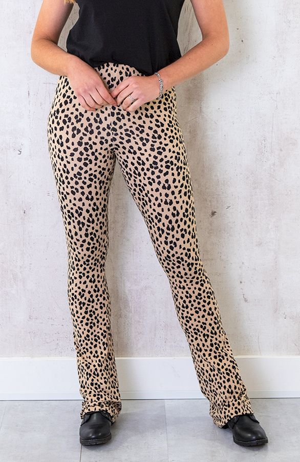 Flared Broek Panterprint Camel | Themusthaves.nl | The Musthaves (NL)