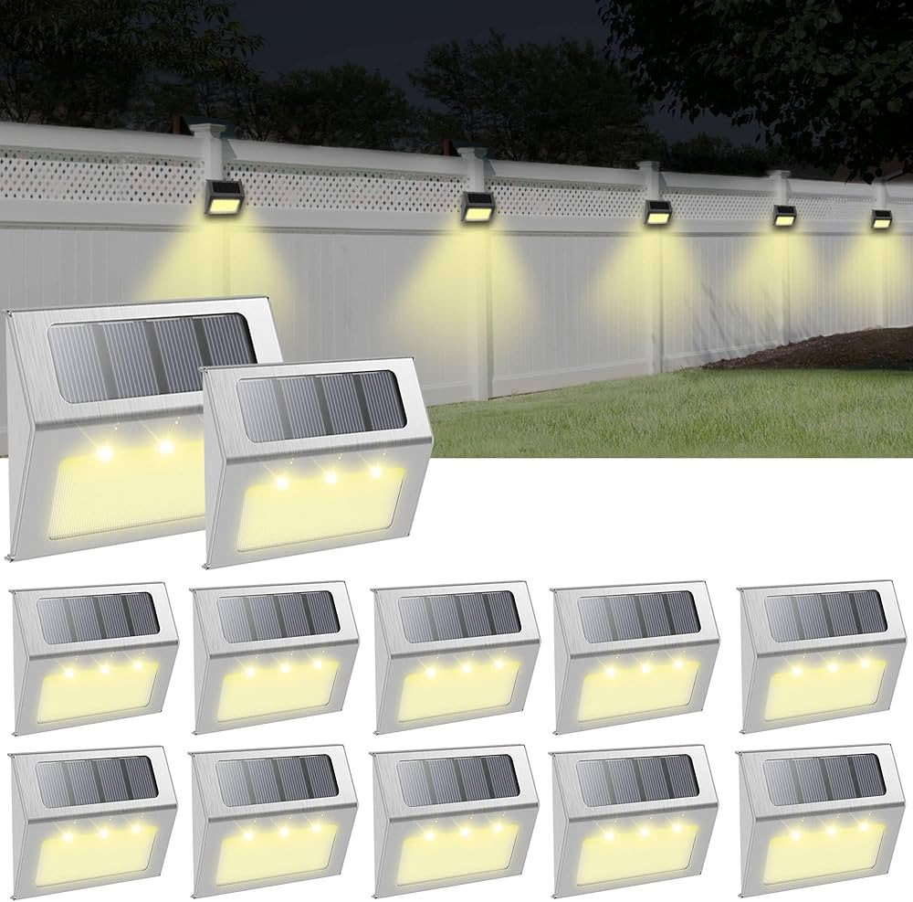Otdair Solar Lights for Outside, 12 Pack Solar Deck Lights Outdoor, Waterproof Fence Solar Lights... | Amazon (US)