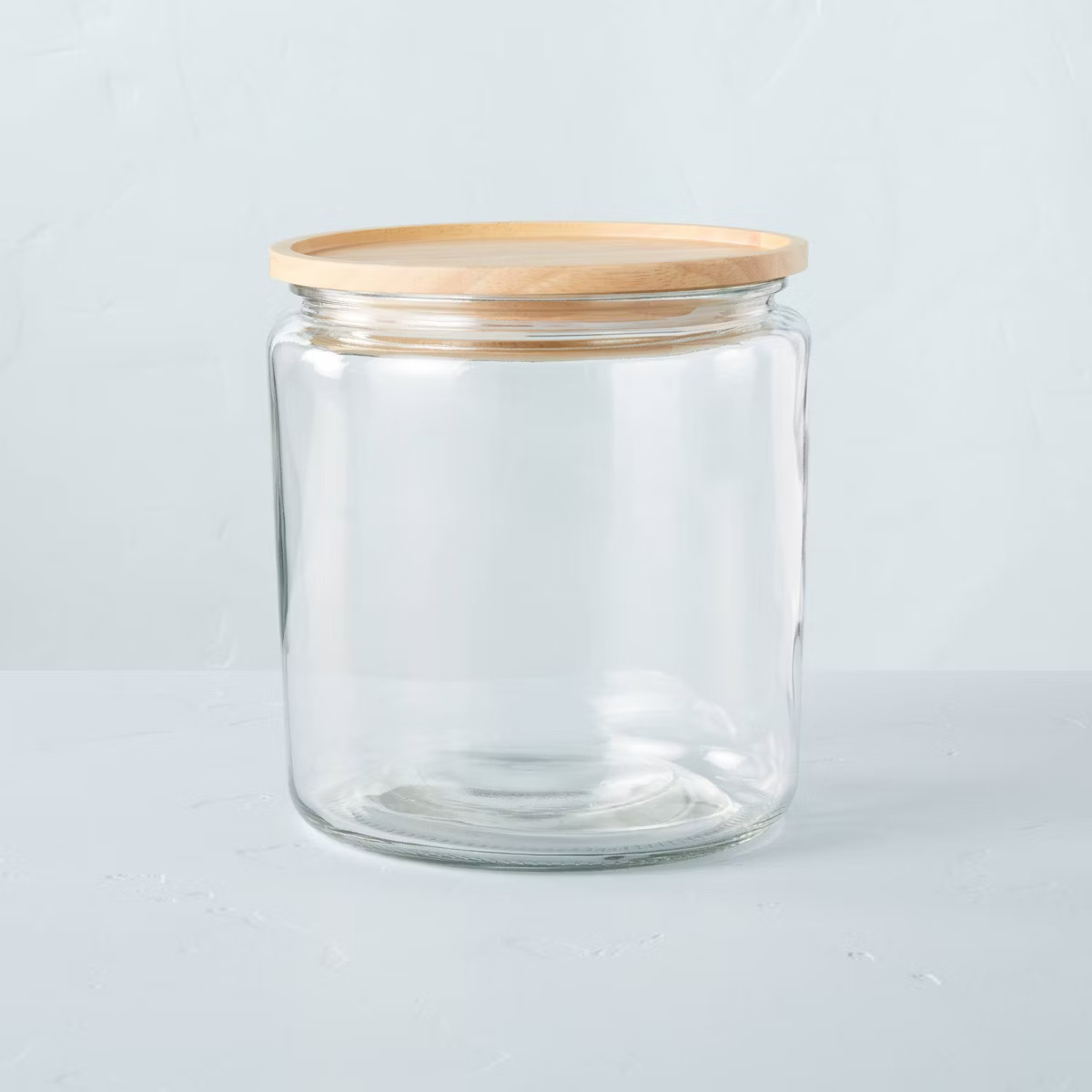 Large 125oz Glass & Wood Storage Canister - Hearth & Hand™ with Magnolia: Airtight Seal, Hand W... | Target