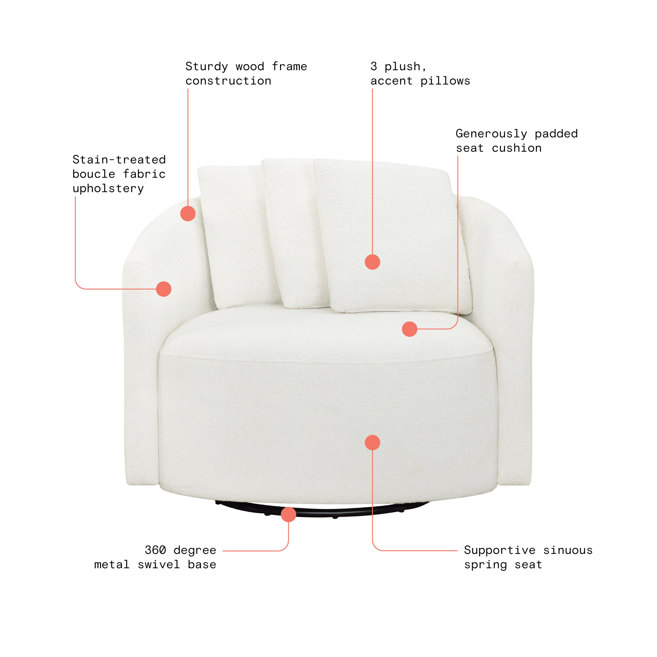 Beautiful Drew Chair by Drew Barrymore, Cream | Walmart (US)