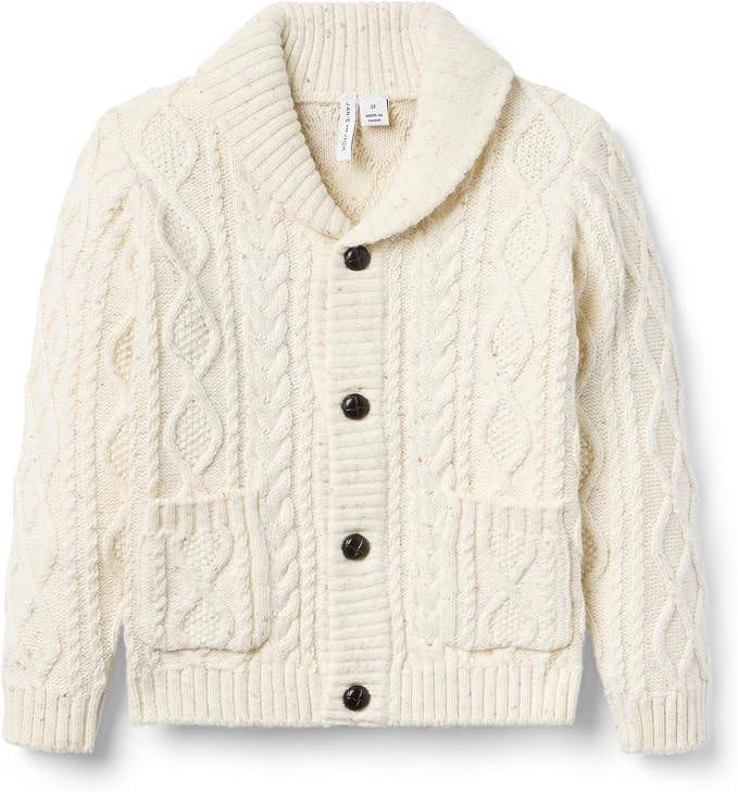 Janie and Jack Boys' Cable Knit Shawl Collar Cardigan | Amazon (US)