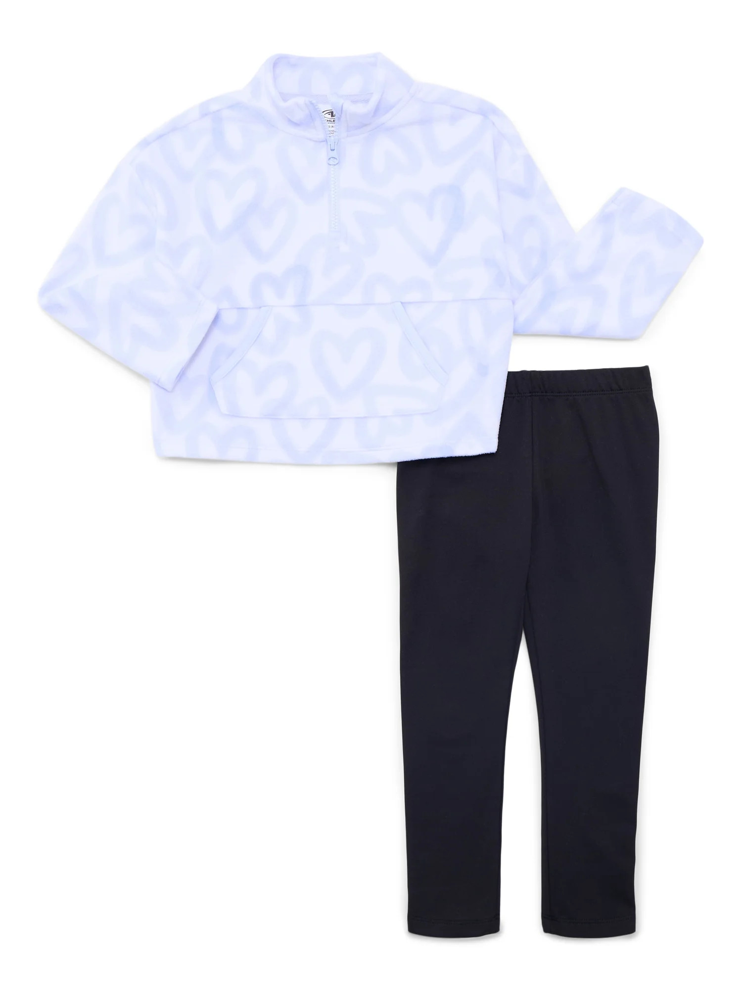 Athletic Works Girls Microfleece Pullover and Cozy Leggings Set, 2-Piece, Sizes 4-18 & Plus | Walmart (US)