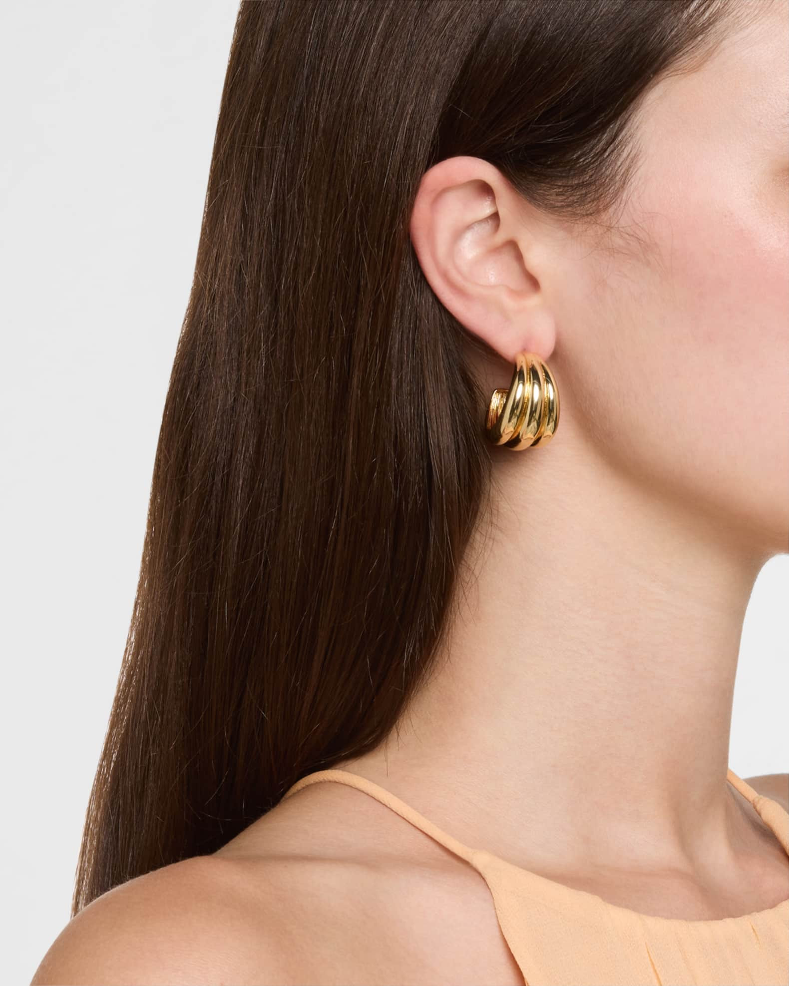 Yvette Golden Hoop Earrings | Neiman Marcus