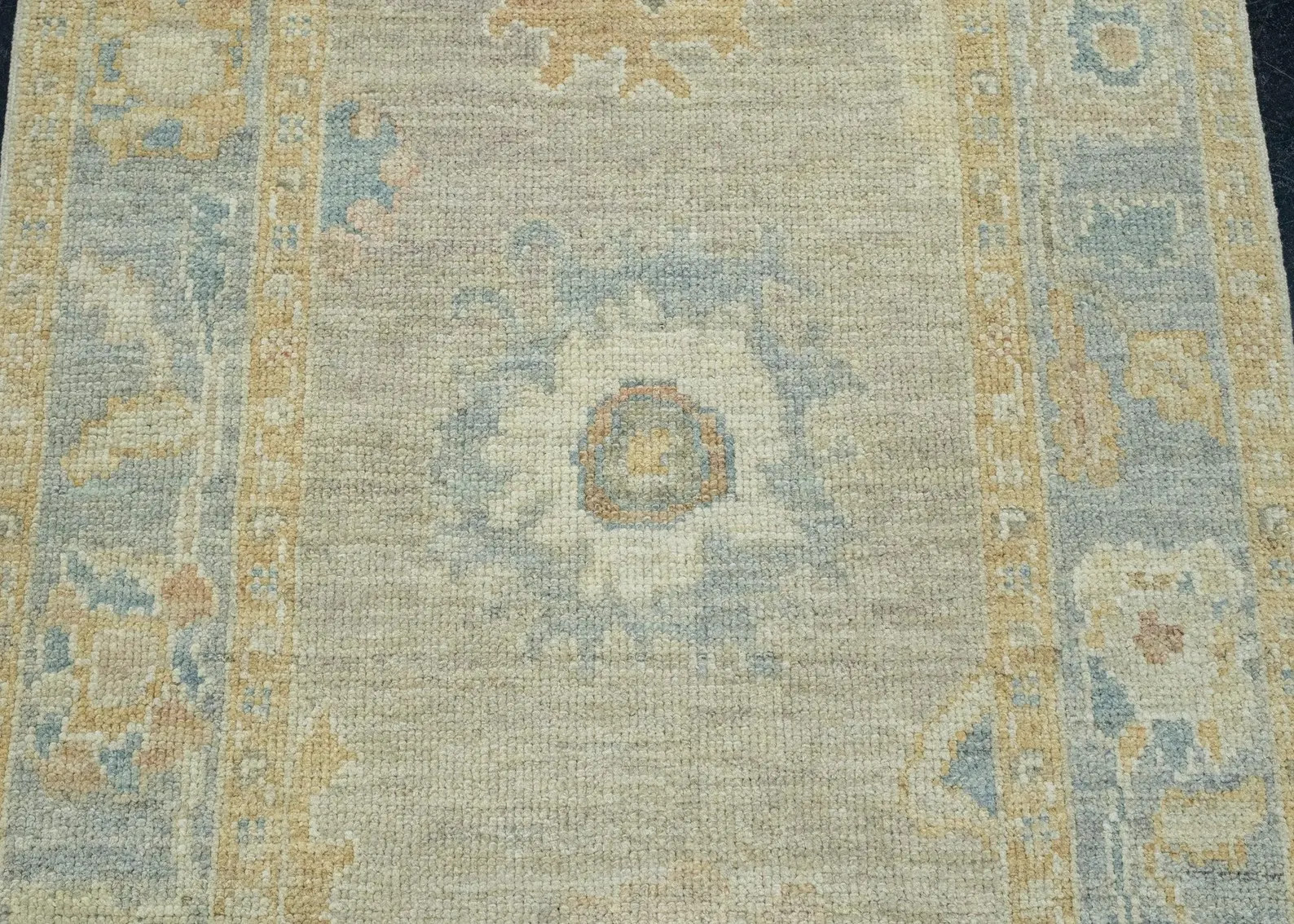 Turkish Oushak Runner – 3x7 Handwoven Rug in Blue & Rust Design - Etsy | Etsy (US)