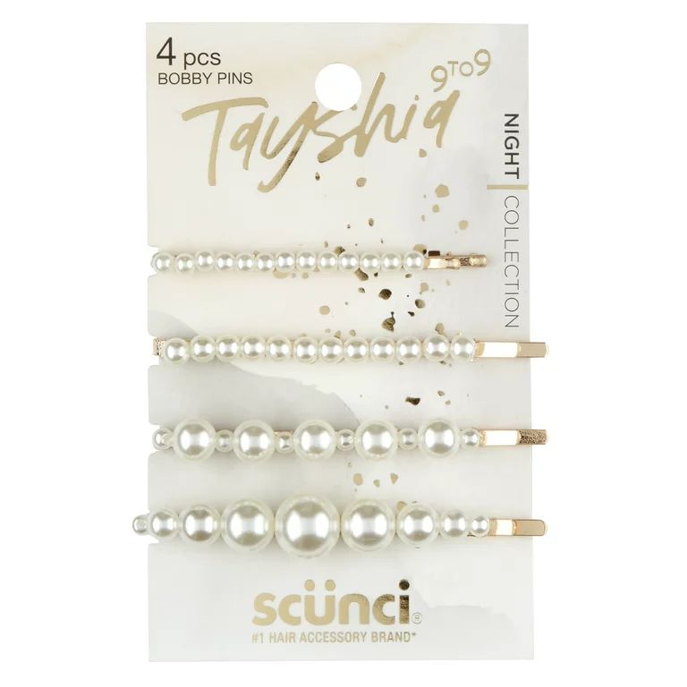 Tayshia by Scunci Firm Grip, Statement Pearl Bobby Pins, Assorted Designs, 4 Ct | Walmart (US)