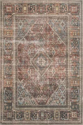 Loloi Loren Collection Vintage Printed Persian Area Rug 7'-6" x 9'-6" Brick/Midnight | Amazon (US)