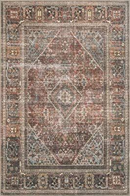 Loloi Loren Collection Vintage Printed Persian Area Rug 7'-6" x 9'-6" Brick/Midnight | Amazon (US)