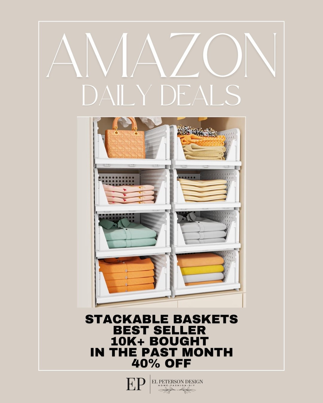 Amazon daily deals
Stackable storage basket 

#LTKSaleAlert #LTKHome #LTKFindsUnder100