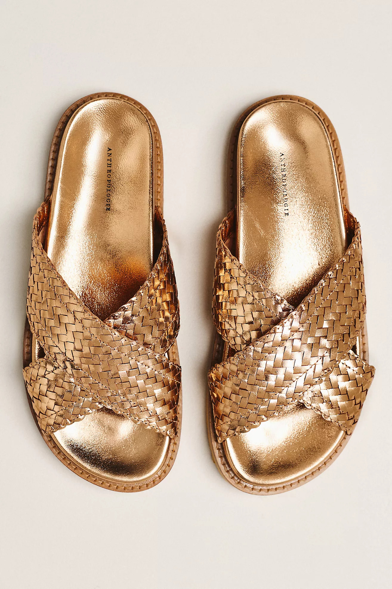 Cross-Strap Slide Sandals | Anthropologie (US)