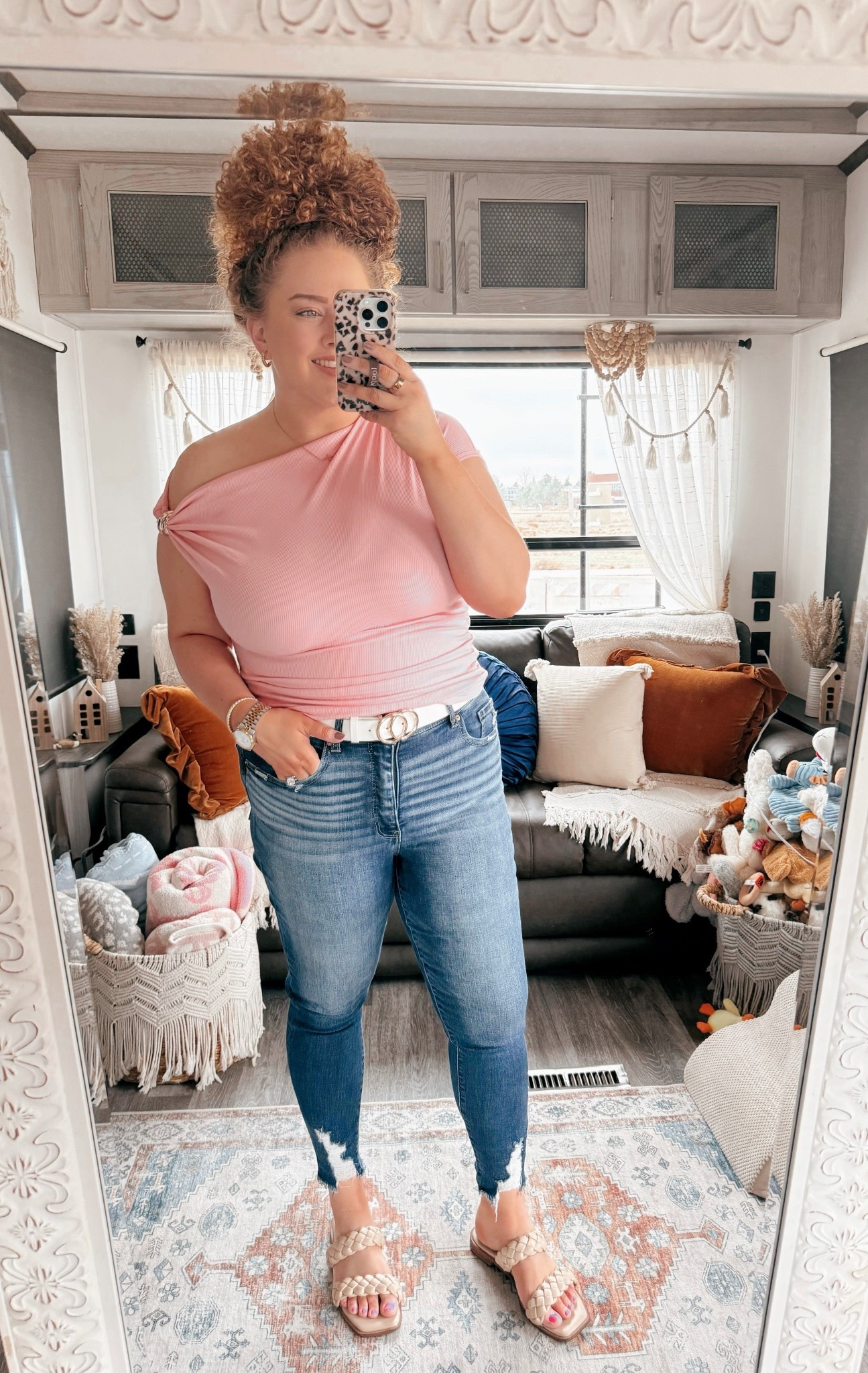 Pink + gold hardware = instant date night vibes 💕 Cinched shoulder, spring vibes, and a little gold ✨ pink off the shoulder top | Amazon pink top | flirty spring outfit | date night outfit | cinched shoulder top | gold hardware top | Amazon date night top | skinny jeans outfit | Amazon skinny jeans | neutral braided sandals | Amazon sandals | spring date night look | feminine spring outfit | casual date night outfit | soft pink top outfit | spring date outfit | Amazon spring fashion | braided sandal outfit | flirty spring style | spring night out outfit | Amazon neutral outfit | spring outfit inspo | spring casual date look | Amazon outfit ideas | pink spring top outfit | date night spring style | chic spring outfit | Amazon fashion finds

#LTKSaleAlert #LTKMidsize #LTKootd