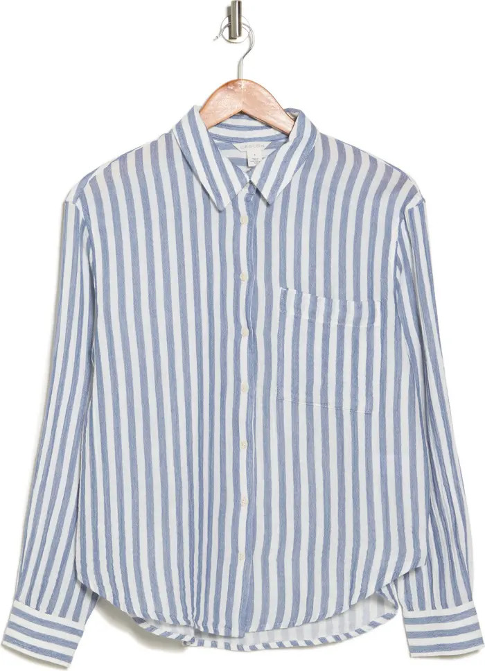 Stripe Cotton Gauze Button-Up Shirt | Nordstrom Rack