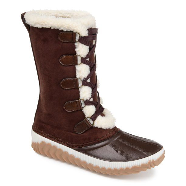 Brinley Co. Womens Comfort Foam™ Lace-Up Winter Boot - Walmart.com | Walmart (US)